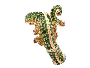 Anillo clásico de latón chapado en oro de 18 quilates para mujer, con circonita grande y duradera, diseño de animal, ideal para bodas, compromisos y fiestas. - Product Image 6