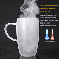 Juego de 2 Vasos de Vidrio de Doble Pared de Borosilicato de Alta Calidad de 8oz, 12oz y 15oz para Té o Café