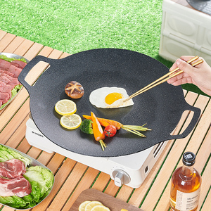 Plaque de fer ronde portable mousqueton universel antiadhésif pour barbecue pour campings et pique-niques - Product Image 6