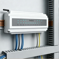 Boîtier en plastique pour rail DIN pour module de commande intelligent, boîtier ignifuge avec trou pour antenne et bornes de câblage