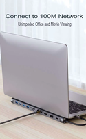 Hub USB C 11 en 1 de Alta Calidad, Estación de Acoplamiento Multipuerto, Monitor 4K HDTV, RJ45, Audio, SD, TF, PD100W, Adaptador de Hubs USB, en Stock