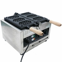 Gaufrier croustillant commercial 3000W 3 pièces boulanger électrique en nid d'abeille antiadhésif pour usage domestique et hôtelier
