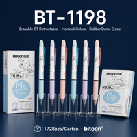 Pulpen Gel 0.5mm Dapat Dihapus Pegangan Anti-Selip Biru Hitam Logo Kustom Grosir Alat Tulis Kantor Sekolah Tulisan Halus Grosir