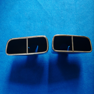 304 Roestvrijstalen Dubbele Uitlaat Auto Uitlaattip Gepolijst Chroom Quad Look Achteruitlaat Eindpijp Accessoire - Product Image 5