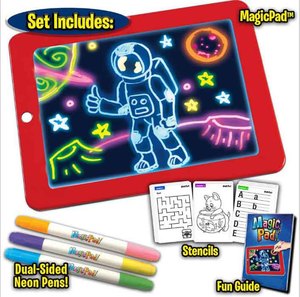 Almohadilla mágica de plástico con luz 3D 2025 con cepillo para bolígrafo, portapapeles para niños, tablero de arte creativo de escritura LED educativo - Product Image 3