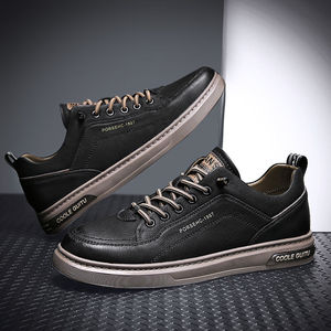 Zapatos Casuales de Cuero, Estilo Nuevo Primavera/Verano 2026 - Zapatillas Blancas para Hombre - Zapatos Blancos Deportivos de Invierno, Estilo Walking - Product Image 1