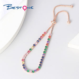 Hot Selling New High Quality Adjustable Zircon Copper <b>Bracelet</b> <b>for</b> <b>Women</b> Trendy Fashion Colorful <b>Crystal</b> Chain - Product Image 5