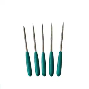 5*180mm various shape abrasive green handle diamond files/Round Shape/half round/flat/triangle for Jewelry Repair Tools