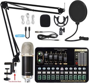 Micrófono de Condensador Cardioide con Cable XLR USB V10Pro, Tarjeta de Sonido, Estudio de Escritorio, Karaoke, Iluminación RGB, Cancelación de Ruido - Product Image 2