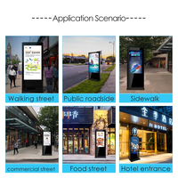 Affichage numérique vertical Green Touch 55 pouces, borne numérique, IP 55, étanche, support totem, publicité extérieure