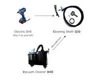 RJ-BOT Q30 Nouvelle machine de nettoyage de conduits de climatisation avec brosse, aspirateur, caméra, arbre de 10 m et garantie d'un an