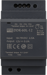 ตัวแปลงกระแสตรง/กระแสตรงรางดิน DDR-60L-12ใหม่ราง DIN 60W 18-75Vin 12Vout 5A ราง DIN - Product Image 2
