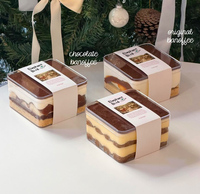 Boîte d'emballage pour gâteau basque en pâte feuilletée, boîte transparente pour pâte à pommes de terre, biscuits, petits gâteaux, pâtisserie, boîte d'emballage pour pâtisserie, boîte à pâtisserie