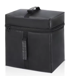 Sacs isothermes personnalisés en cuir imperméable noir pour la livraison de nourriture, sacs à pizza isolés - Product Image 1