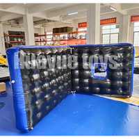 Vente directe d'usine épissure noir et bleu cible gonflable Paintball obstacle pilulier jeu de tir pratique Paintball