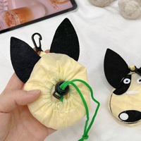 Sac de courses pliable personnalisé en forme d'animal en peluche, sac de courses réutilisable et pliable de taille moyenne