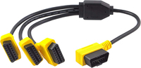 Grosir OBD2 konektor kabel Universal mobil OBD 2 adaptor 1 ke 3 kawat pemisah 16pin OBDII kabel ekstensi laki-laki ke Perempuan