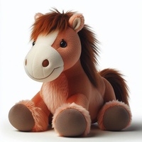 OEM Personnaliser Simulation Peluche Mignon Cheval Debout Marron Jouet Animal Avec Longue Queue