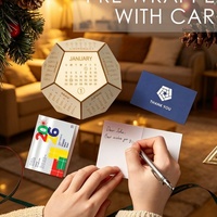 VENTE FLASH Calendrier de bureau en bois en forme de dodécágone, cadeau créatif pour le Nouvel An et Noël pour les collègues et les employés du bureau
