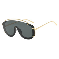 Lunettes de soleil monobloc haut de gamme pour femme, style Instagram, monture large en métal, protection UV400, tendance européenne et américaine, personnalisables