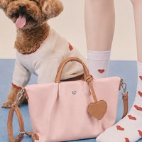 Sac fourre-tout léger en nylon imperméable, style navetteur, inspiré du Japon, sac à bandoulière pour femme avec breloque en forme de cœur et fermeture éclair