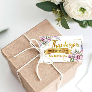 <strong>Mini</strong> Luxury Black <strong>Envelope</strong> and Cute Small Pink Rose Gold Foil Custom Impression Printing Business Customer Insert Thank You Card - Product Image 1