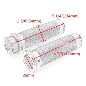 Puños para manillar de motocicleta Moshark, goma negra de 25 mm con tapas de extremo plateadas para modelos Harley Davidson - Product Image 4