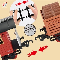 Train électrique pour enfants de style classique avec fumée, ensemble de rails de chemin de fer BO coloré et attrayant