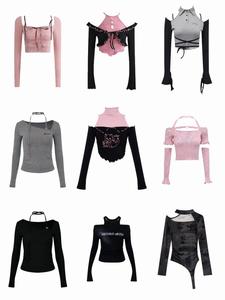 Áo thun nữ tay dài thiết kế bán buôn, mùa xuân thu, áo lót cao eo, hở rốn, ôm sát - Product Image 3