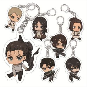 Llavero Acrílico <span class=keywords><strong>de</strong></span> Anime <span class=keywords><strong>de</strong></span> <span class=keywords><strong>Ataque</strong></span> a <span class=keywords><strong>los</strong></span> <span class=keywords><strong>Titanes</strong></span>, Varios Estilos en Existencia, Eren Yeager, Levi, Colgante <span class=keywords><strong>de</strong></span> Anime - Product Image 1