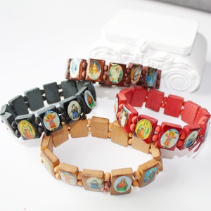 Cổ Điển Cross-Biên Giới <span class=keywords><strong>B</strong></span>ằng Gỗ Cho Vòng Đeo Tay Với Đàn Hồi Khâu Sticker Ngọc Trai Đá Và Dầu Thả Phước Lành Cho Nam Giới Và Phụ Nữ - Product Image 1