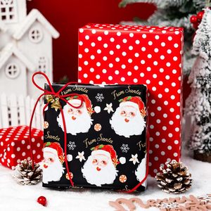 Black Christmas <b>Wrapping</b> <b>Paper</b> Reversible Santa Red Polka Dot 17 In X 32.8 Ft Gift Craft Packaging - Product Image 4