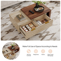 Tribesigns Mesa de Centro Moderna de Madera Extensible, Mesa de Cóctel con 2 Cajones de Almacenamiento