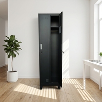 Armoire de rangement pour personnel sur mesure, armoire métallique à 2 portes avec pieds, armoire étroite bleue avec 4 pieds