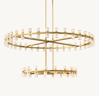 Contemporain Ferme Villa Hôtel Designer Eclairage Décoratif Lumière Ronde Duplex De Luxe Art Lustre En Cristal Salon