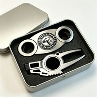 Outil de réparation de divots de golf en laiton, pliable, type switchblade, avec marqueur de balle et logo personnalisé