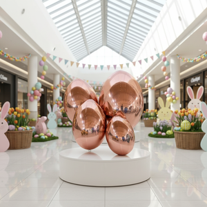 Œufs de Pâques gonflables géants personnalisés, miroir brillant, ballon disco métallique, sphère flottante en PVC, décoration pour événements, mariages et fêtes - Product Image 1