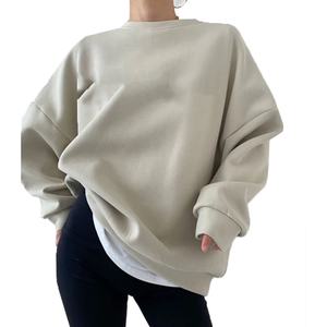 Sweat-shirt à capuche personnalisé pour femme, 100% coton, quart de manche, respirant, chaud, pull-over, couleur unie, manches longues, capuche seau - Product Image 5