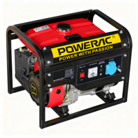 Générateur à essence POWERAC portable 22V 120V 1500W 4 temps léger et écologique avec démarreur à lanceur – Offre Spéciale Haute Qualité