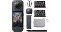 Caméra d'action Insta360 X5 pour moto, étanche, 4K CMOS, robuste, objectif remplaçable, MicroSD 128 Go, zoom 21x-40x, audio clair