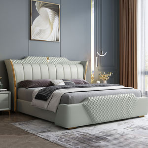 Cama Moderna Tapizada, Juego de Muebles de Dormitorio, Cama de Lujo <span class=keywords><strong>con</strong></span> Armazón de Metal, Tamaño Queen/King, Cama Suave y Cómoda de Cuero Sintético <span class=keywords><strong>con</strong></span> Almacenamiento - Product Image 3