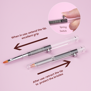 Yihuale Manicure Brush Tool Phototherapy Carving Painted Gel Pen Transparent <strong>Acrylic</strong> Liner Brush Retractable <strong>Nail</strong> Art Brush - Product Image 4