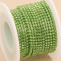 Chaînes à strass électroplaquées colorées de haute qualité, 10 yards, 2 mm, pour la fabrication de bijoux et accessoires vestimentaires DIY