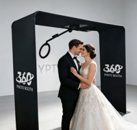 Dernière mode : Cabine de photographie 360° en aluminium compatible iPad avec impression instantanée pour salons professionnels