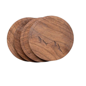 Classic Style Custom Logo Size Natural Cup Walnut Eco-Friendly Wooden Coasters for Drinks Coffee Tea <b>Kitchen</b> <b>Accessory</b> - Product Image 1