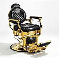 Fauteuil de Barbier Premium Rétro pour Salon de Coiffure et de Barbier, Inclinable et Confortable
