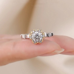 Anelli di Fidanzamento all'Ingrosso, Gioielli da Sposa, Anello Nuziale in Argento Sterling 925 <span class=keywords><strong>con</strong></span> Diamante Moissanite da 1 Carato per Donne - Product Image 3