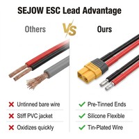 SEJOW ESC-Stromkabel XT60 Buchse Vorverzinnt 12AWG Silikonkabel FPV Drohnen Elektronischer Geschwindigkeitsregler OEM