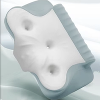 Oreiller ergonomique en mousse à mémoire de forme en forme de papillon, avec housse 100 % coton moderne, soutien cervical orthopédique marin solide