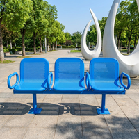 Banc d'attente composite 3 places pour parc extérieur, moderne, durable, résistant à l'eau, en acier galvanisé, pour terrasse urbaine et espace public